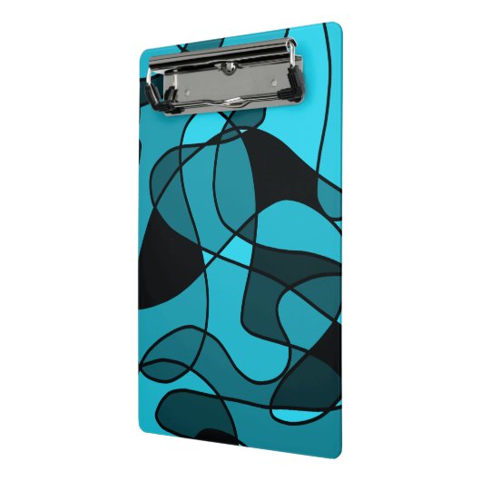 blaues Muster 3 Ringblende Mini Klemmbrett (Gewinkelt2)
