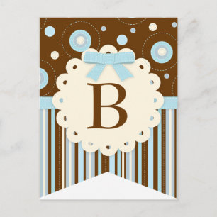 Blaues Muster Baby Junge Party-Flagge Girlande Ban Postkarte