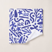 Blaues Muster Badhandtuch Set (Waschlappen)