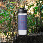 Blaues Muster Blume Rotes Mohnwasser Flasche