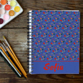 Blaues Muster Blumenmohn Wildblumen Planer