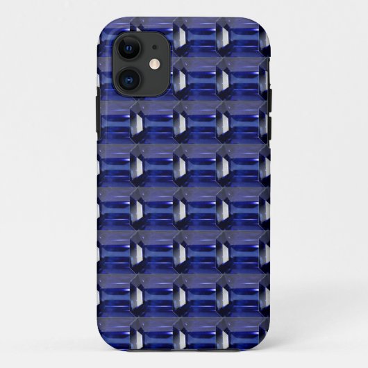 Blaues Muster Case-Mate iPhone Hülle (Rückseite)