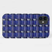 Blaues Muster Case-Mate iPhone Hülle (Rückseite (Horizontal))