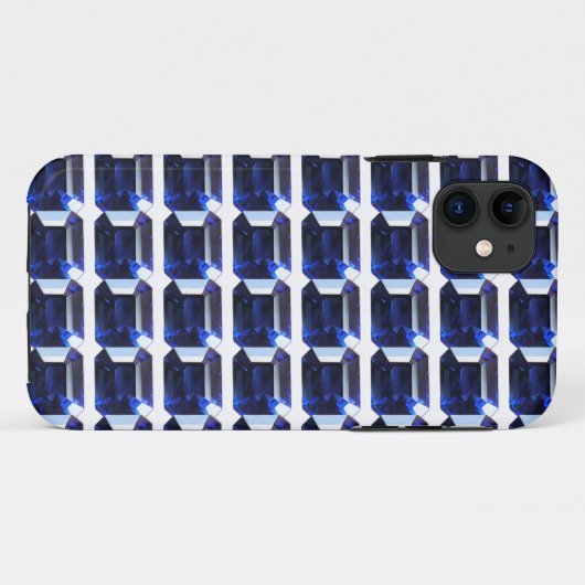 Blaues Muster Case-Mate iPhone Hülle (Rückseite (Horizontal))