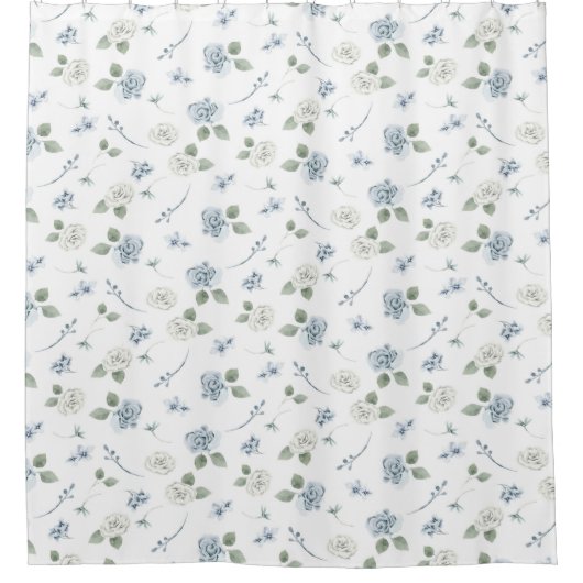 Blaues Muster Duschvorhang (Vorderseite)