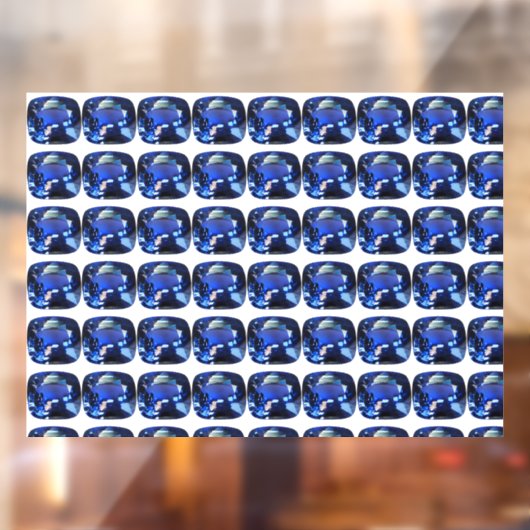 Blaues Muster Fensteraufkleber (Blatt 2)