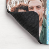 Blaues Muster - Fotomaterial mit Namen Mousepad (Ecke)