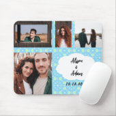 Blaues Muster - Fotomaterial mit Namen Mousepad (Mit Mouse)