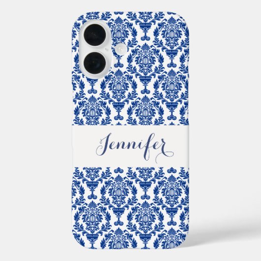Blaues Muster französisches Land Name Case-Mate iPhone Hülle (Rückseite)