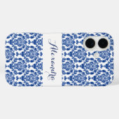 Blaues Muster französisches Land Name Case-Mate iPhone Hülle (Rückseite (Horizontal))