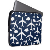 Blaues Muster für Flugzeuge Laptopschutzhülle (Vorne Rechts)