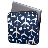 Blaues Muster für Flugzeuge Laptopschutzhülle (Vorderseite Links)