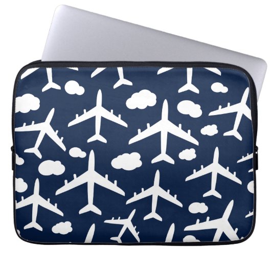 Blaues Muster für Flugzeuge Laptopschutzhülle (Vorderseite)