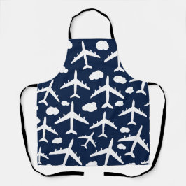 Blaues Muster für Flugzeuge Schürze