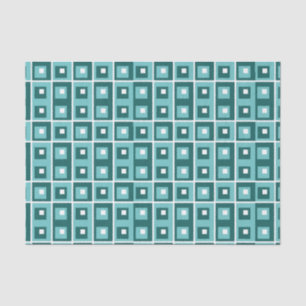 Blaues Muster für geometrische Quadrate Seidenpapier