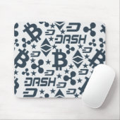 Blaues Muster für Kryptowährungen Mousepad (Mit Mouse)