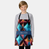 Blaues Muster für psychedelisch geometrische Honey Schürze (Getragen)