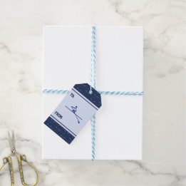 Blaues Muster für Sondersportarten Geschenkanhänger