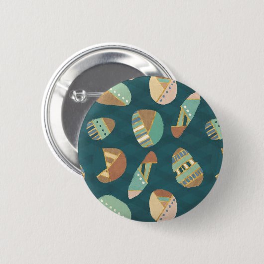 Blaues Muster Geo-Schritt-| im Freien Button (Vorne & Hinten)