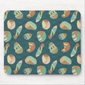 Blaues Muster Geo-Schritt-| im Freien Mousepad (Vorne)