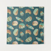 Blaues Muster Geo-Schritt-| im Freien Wandteppich (Vorderseite)