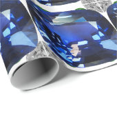 Blaues Muster Geschenkpapier (Rolleneckpunkt)