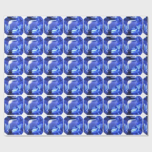 Blaues Muster Geschenkpapier (Flach)