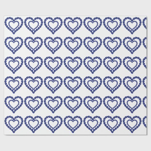 Blaues Muster Geschenkpapier (Flach)