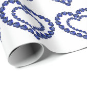 Blaues Muster Geschenkpapier (Rolleneckpunkt)