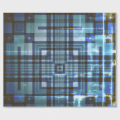 Blaues Muster Geschenkpapier (Flach)