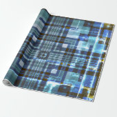 Blaues Muster Geschenkpapier (Ungerollt)