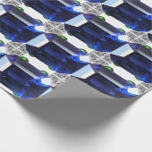 Blaues Muster Geschenkpapier (Ecke)