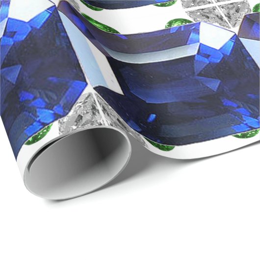 Blaues Muster Geschenkpapier (Rolleneckpunkt)