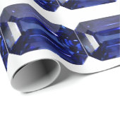 Blaues Muster Geschenkpapier (Rolleneckpunkt)