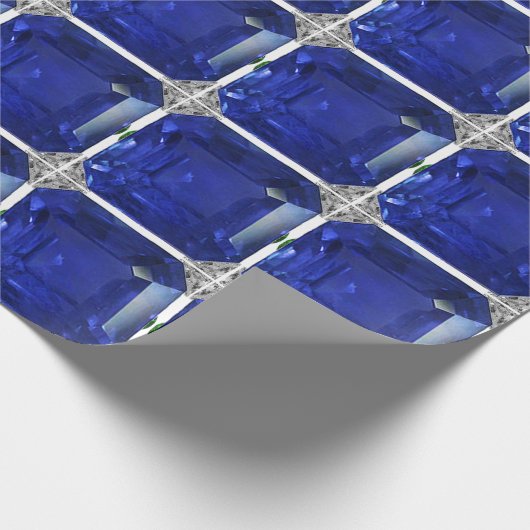 Blaues Muster Geschenkpapier (Ecke)