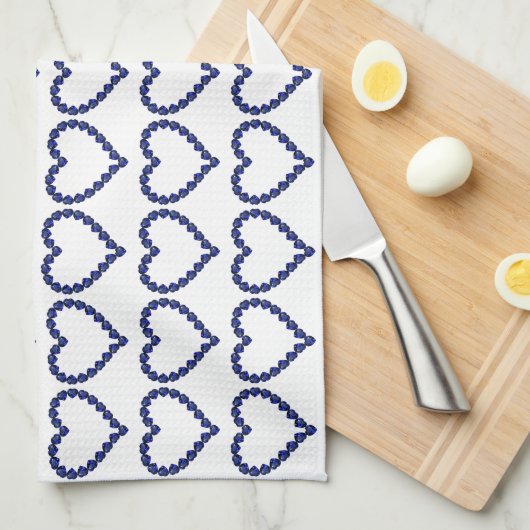Blaues Muster Geschirrtuch (Viertel Falte)