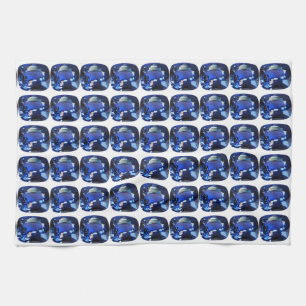 Blaues Muster Geschirrtuch