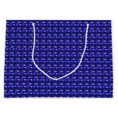 Blaues Muster Große Geschenktüte (Vorderseite)