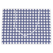Blaues Muster Große Geschenktüte (Vorderseite)
