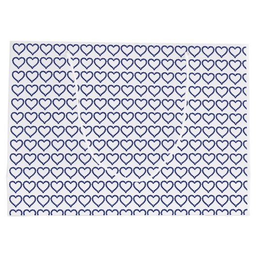 Blaues Muster Große Geschenktüte (Rückseite)