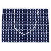 Blaues Muster Große Geschenktüte (Vorderseite)