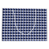 Blaues Muster Große Geschenktüte (Rückseite)