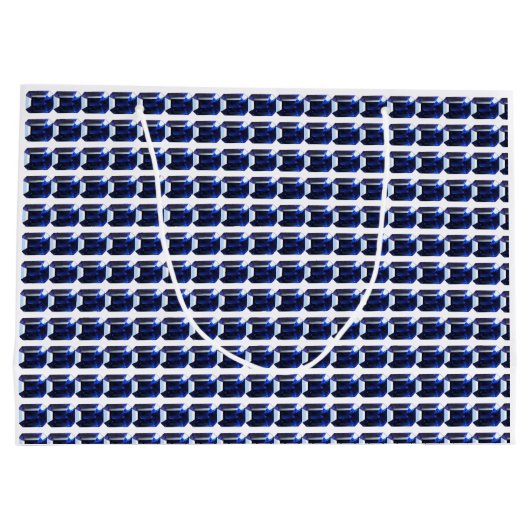 Blaues Muster Große Geschenktüte (Rückseite)