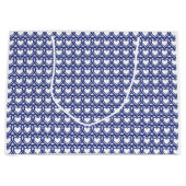 Blaues Muster Große Geschenktüte (Vorderseite)