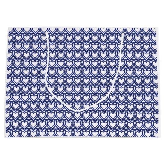 Blaues Muster Große Geschenktüte (Vorderseite)