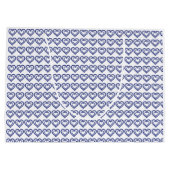 Blaues Muster Große Geschenktüte (Rückseite)