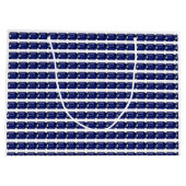 Blaues Muster Große Geschenktüte (Rückseite)