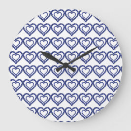 Blaues Muster Große Wanduhr