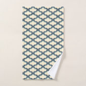 Blaues Muster im Retrostil Badhandtuch Set (Handtuch)
