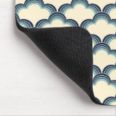 Blaues Muster im Retrostil Mousepad (Ecke)